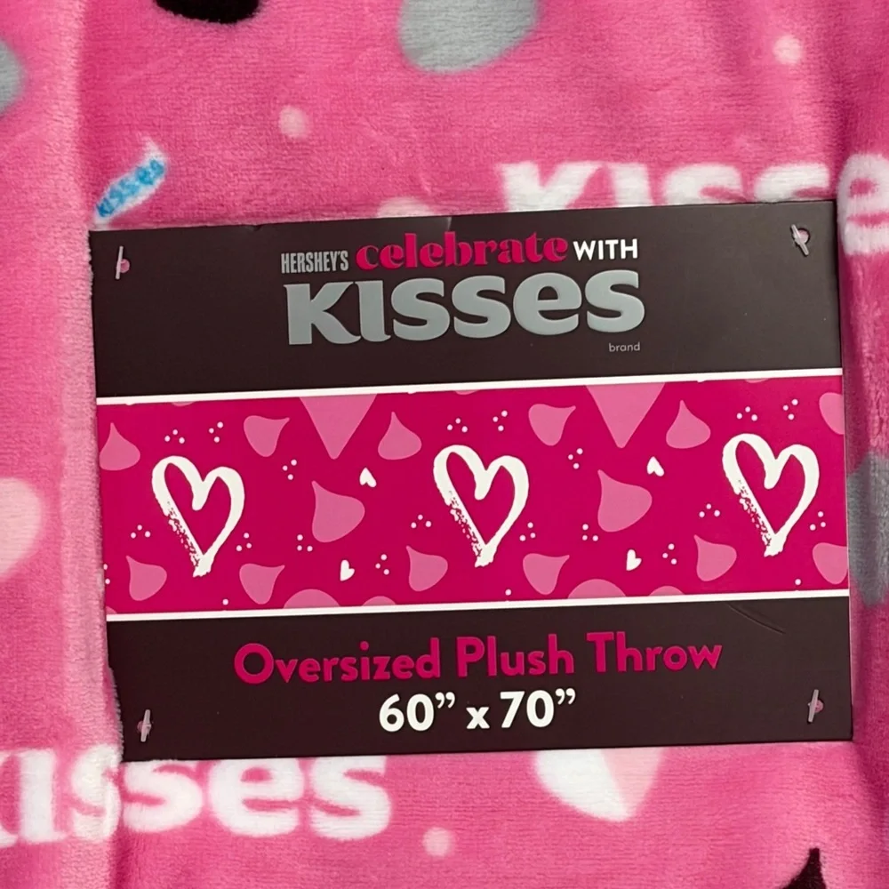 Hershey Kisses Pink Heart Pattern Throw Blanket